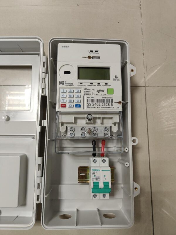 Single phase meter with box and McB