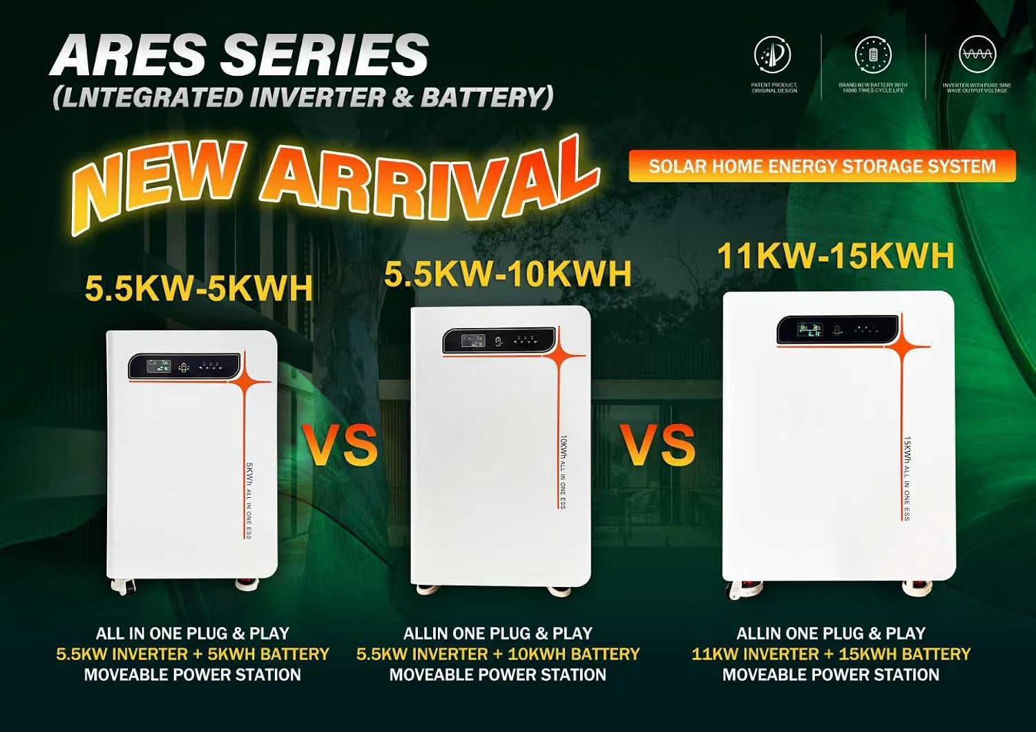 ATE Power 5.5Kwh Lithium Battery All in One Powerwall with 5KW Hybrid Inverter - Image 3